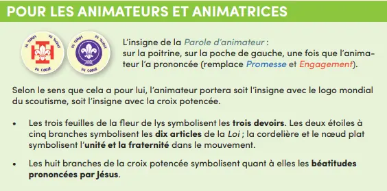 Texte explicatif sur le port de l’uniforme et les valeurs scouts